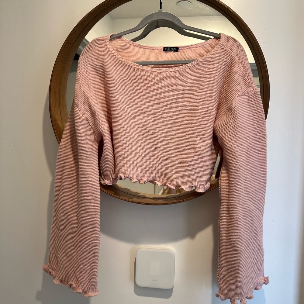 cropped pink nasty gal sweater